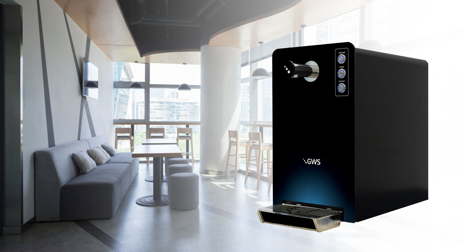 Fontaine à eau sur réseau pour entreprise